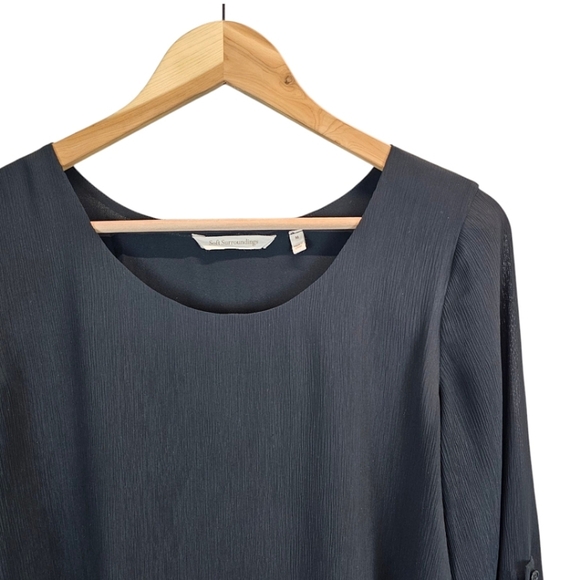 Soft Surroundings Womens Asymmectrical Hem Tunic Medium Black Minimalist Fairy - Picture 10 of 14